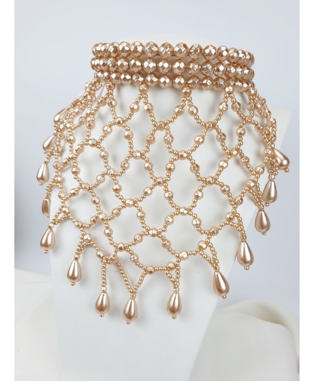 Naszyjnik choker królewski z koralików