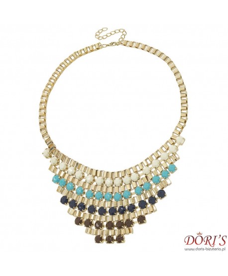 Naszyjnik niebiesko-brązowy