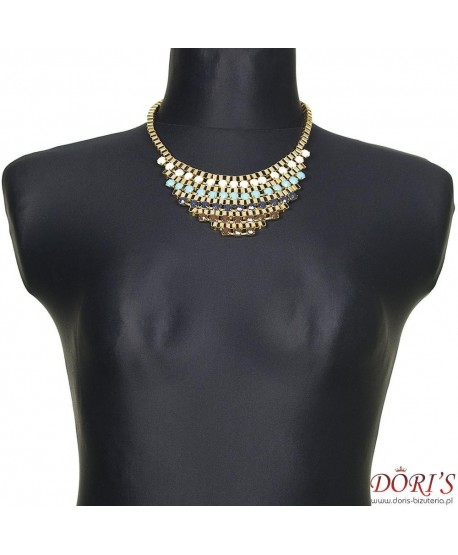 Naszyjnik niebiesko-brązowy