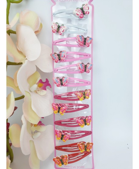 Spineczki z błyszczącymi motylkami 2szt