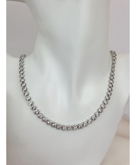 Komplet biżuterii stal okrągłe kryształki