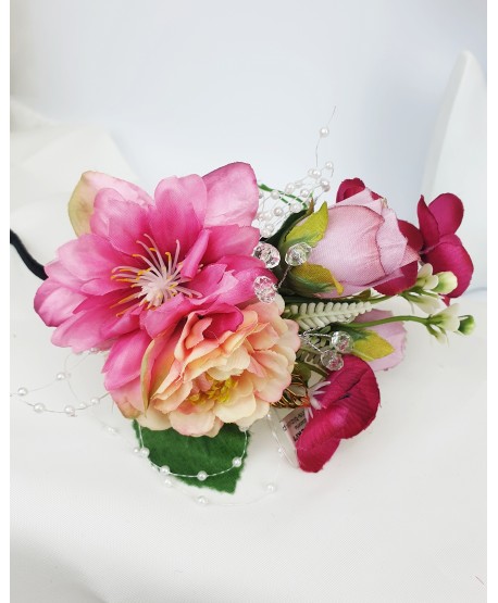 Opaska do włosów wianek kwiaty