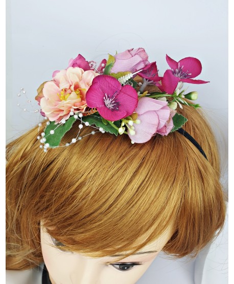 Opaska do włosów wianek kwiaty