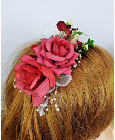 Opaska do włosów wianek kwiaty