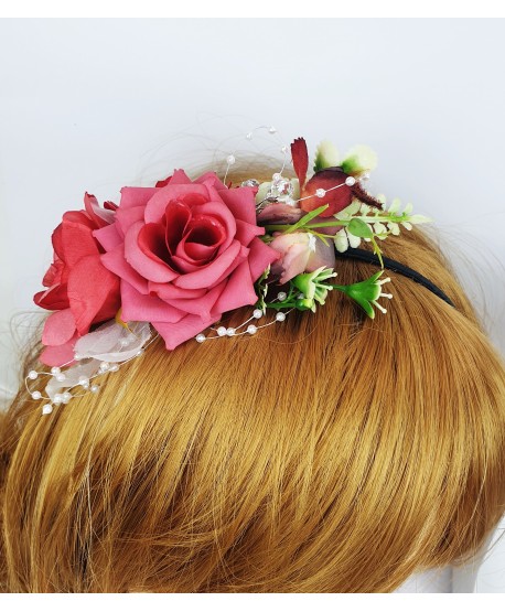 Opaska do włosów wianek kwiaty