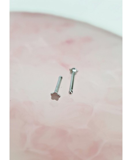 Kolczyki do nosa kwiatuszek i serce