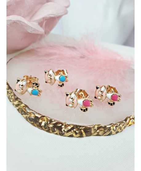 Kolczyki dziewczęce kotki