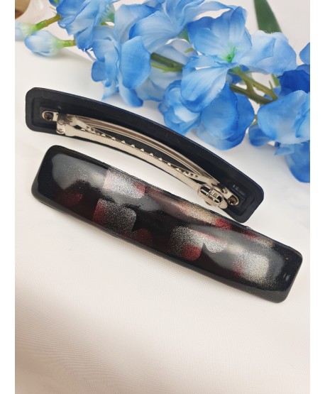 Spinki automatyczne ciemne prostokątne