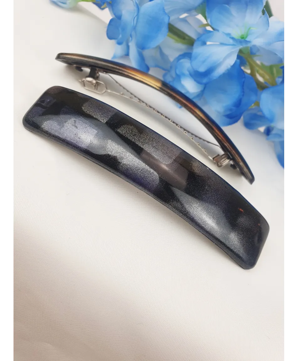 Spinki automatyczne ciemne prostokątne