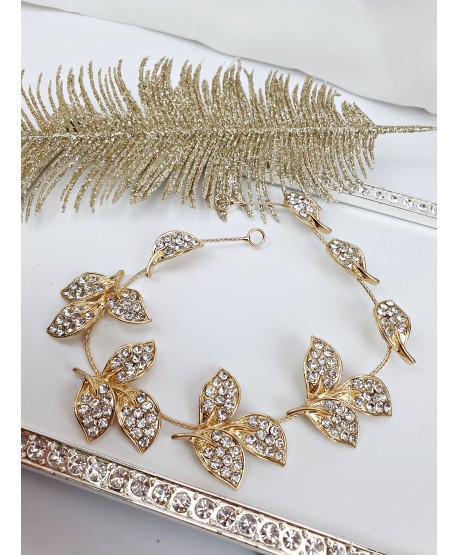 Ozdoba do włosów złote listki