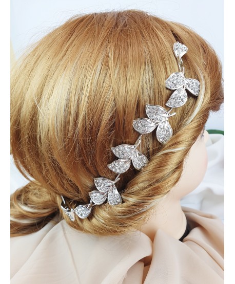 Ozdoba do włosów srebrne listki