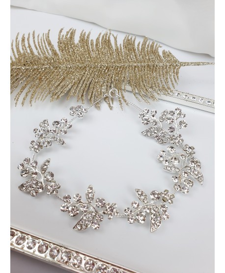 Ozdoba do włosów srebrne gałązki z listkami