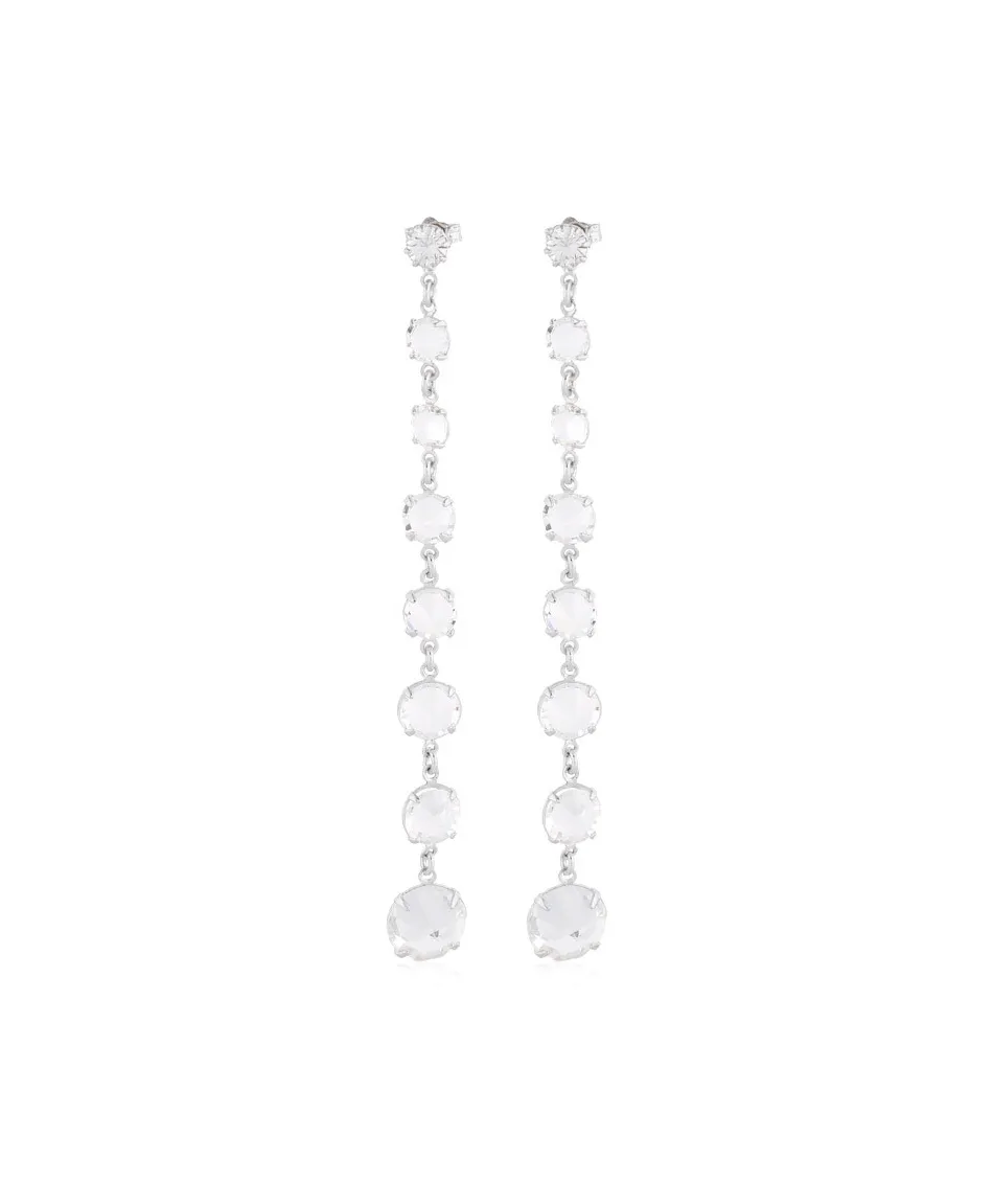 Kolczyki kryształki srebrne lub opalizujące Kolczyki kryształki srebrne lub opalizujące