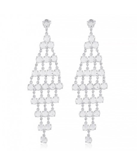 Kolczyki kryształki w kształcie rombu