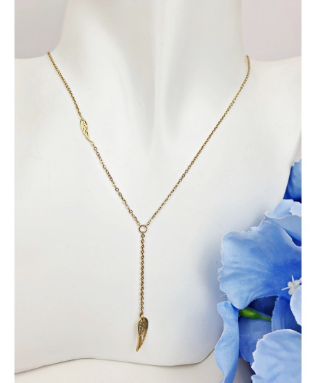 Naszyjnik stal celebrytka krawatka ze skrzydełkiem