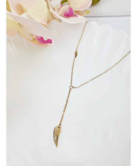 Naszyjnik stal celebrytka krawatka ze skrzydełkiem