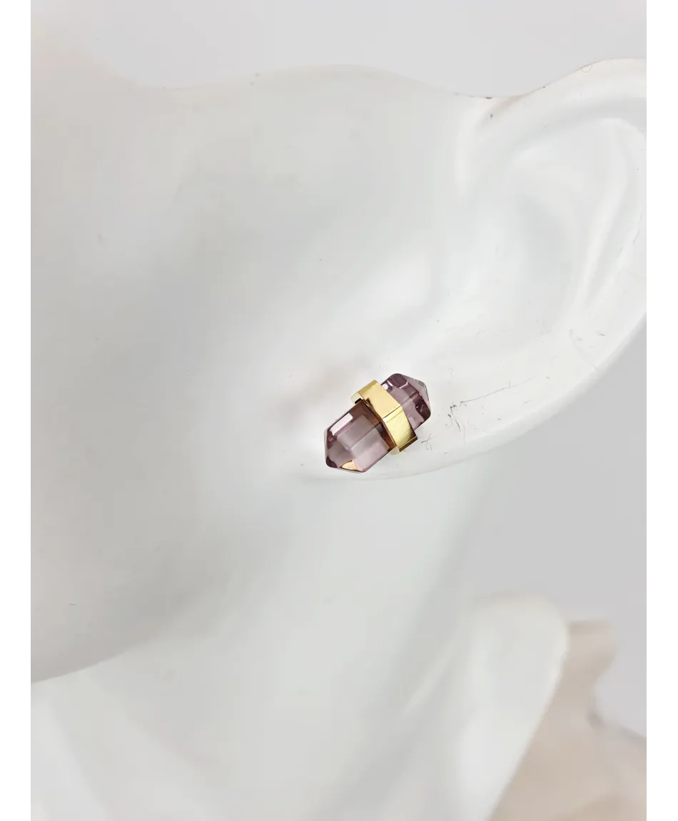 Kolczyki stal z minerałami