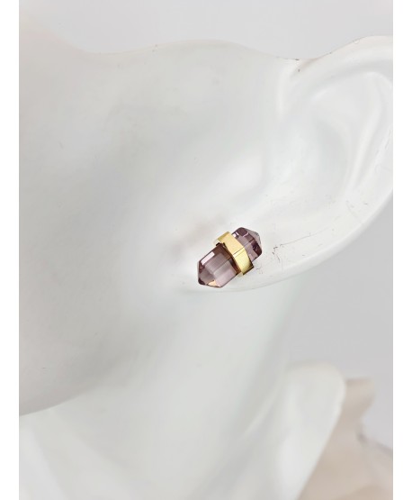 Kolczyki stal z minerałami