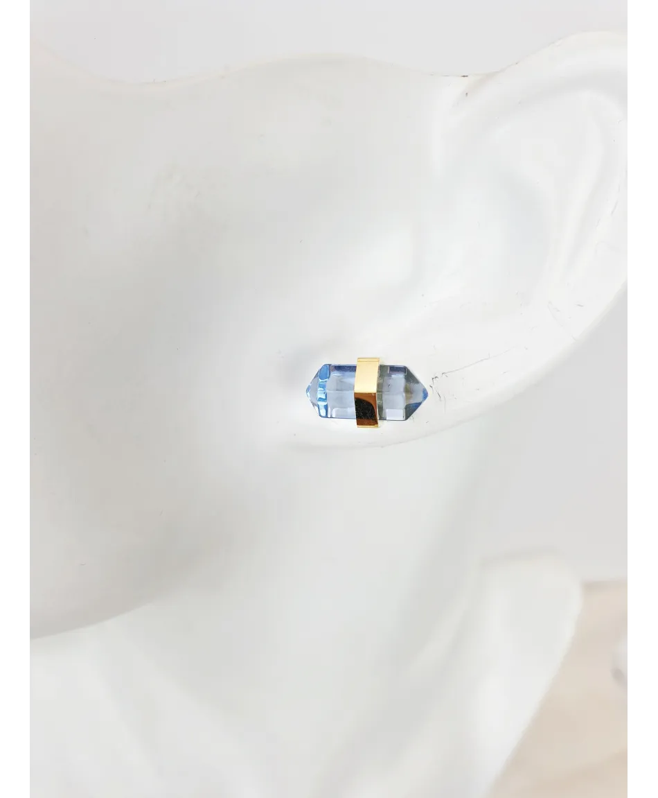 Kolczyki stal z minerałami