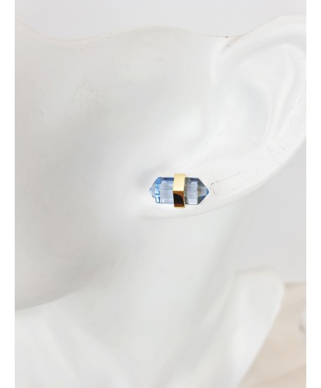 Kolczyki stal z minerałami