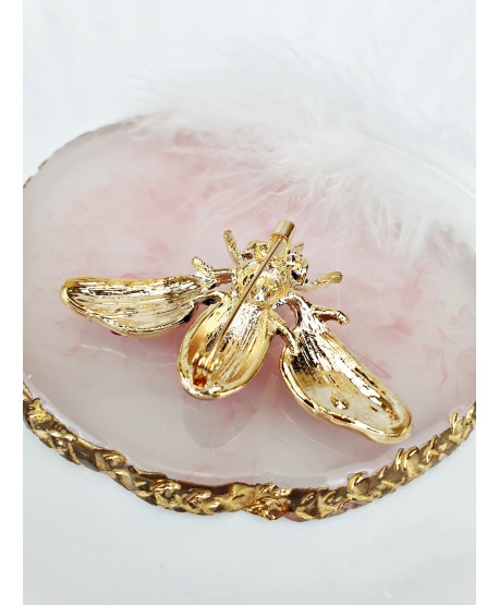 Broszka kolorowa mucha