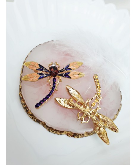 Broszka kolorowe ważki