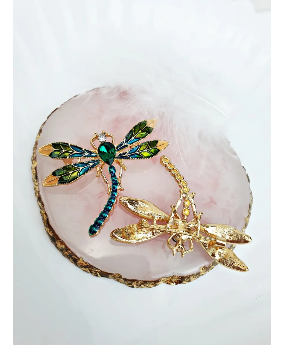 Broszka kolorowe ważki