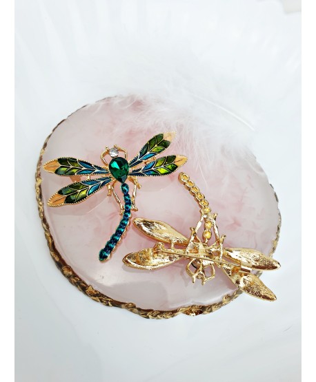 Broszka kolorowe ważki