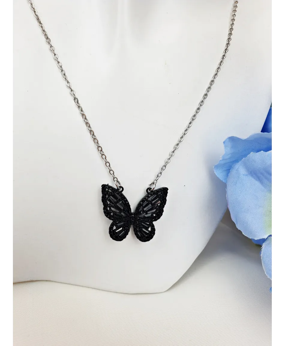 Naszyjniki stal motyle