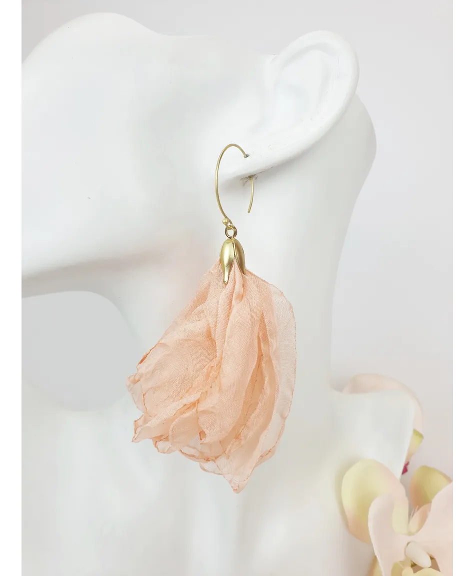 Kolczyki kółeczka z jedwabiem