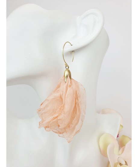 Kolczyki kółeczka z jedwabiem