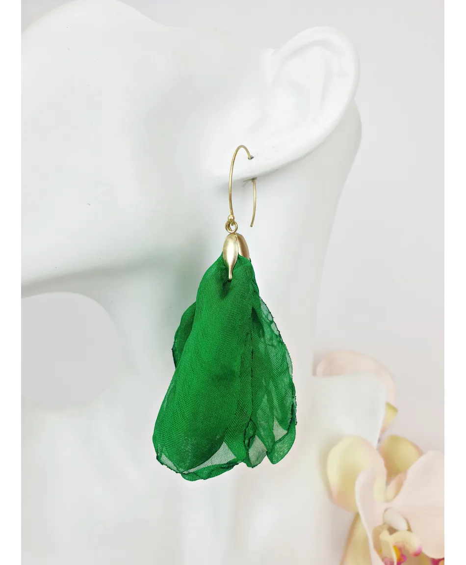 Kolczyki kółeczka z jedwabiem