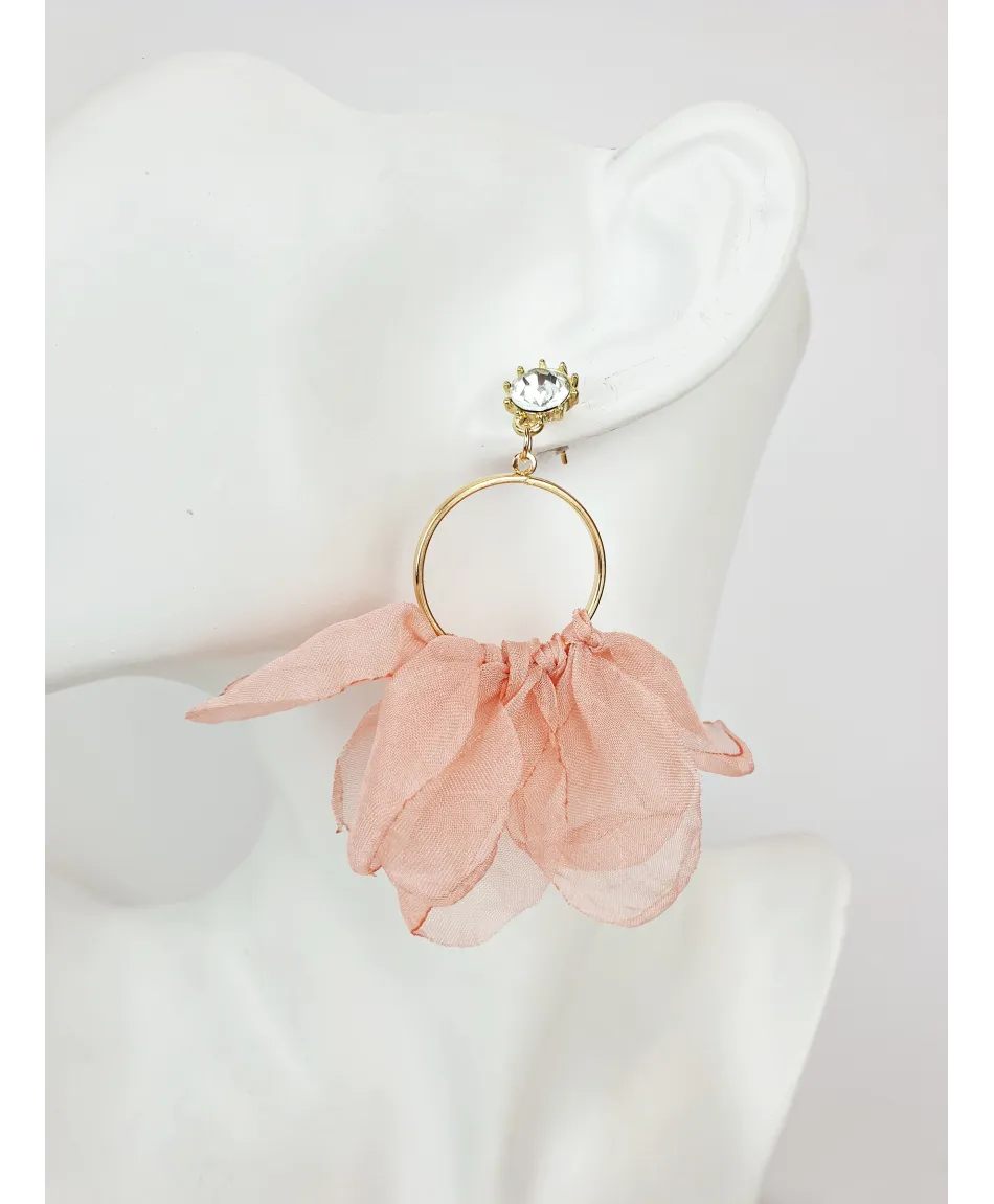 Kolczyki na kółeczku z jedwabiem Kolczyki na kółeczku z jedwabiem