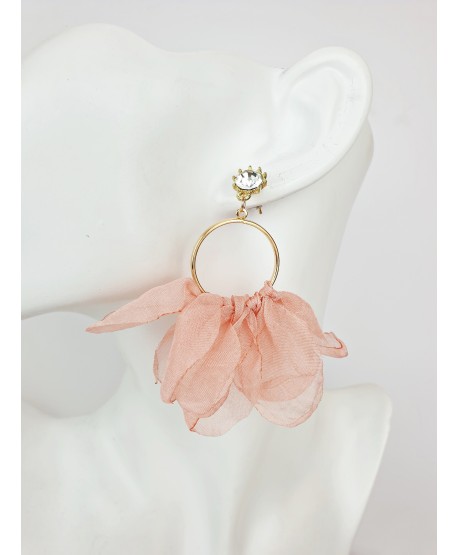 Kolczyki na kółeczku z jedwabiem