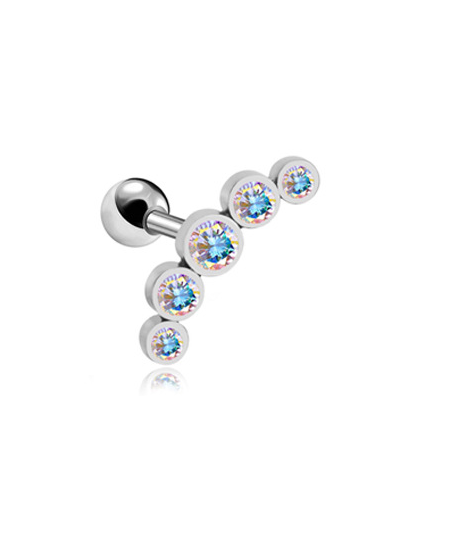 Kolczyki ozdobne z cyrkoniami i kulką