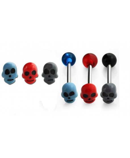 Kolczyki do języka z czaszką