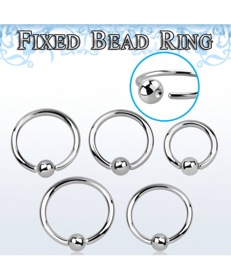 Kolczyk kółeczko stal srebrne 12mm kulka 2 mm