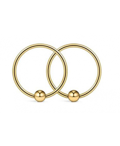 Kolczyki kółeczka z kulką złote 12 mm