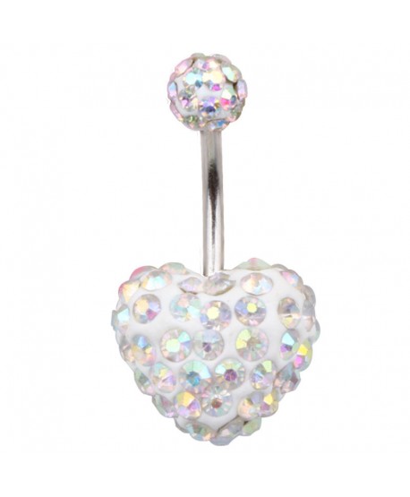 Kolczyki do pępka cyrkoniowe serca