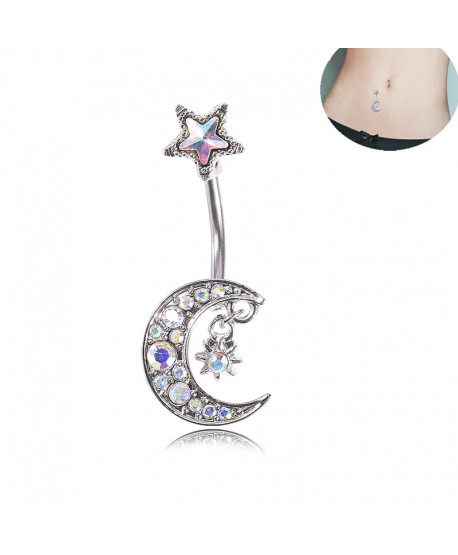 Kolczyki do pępka księżyce