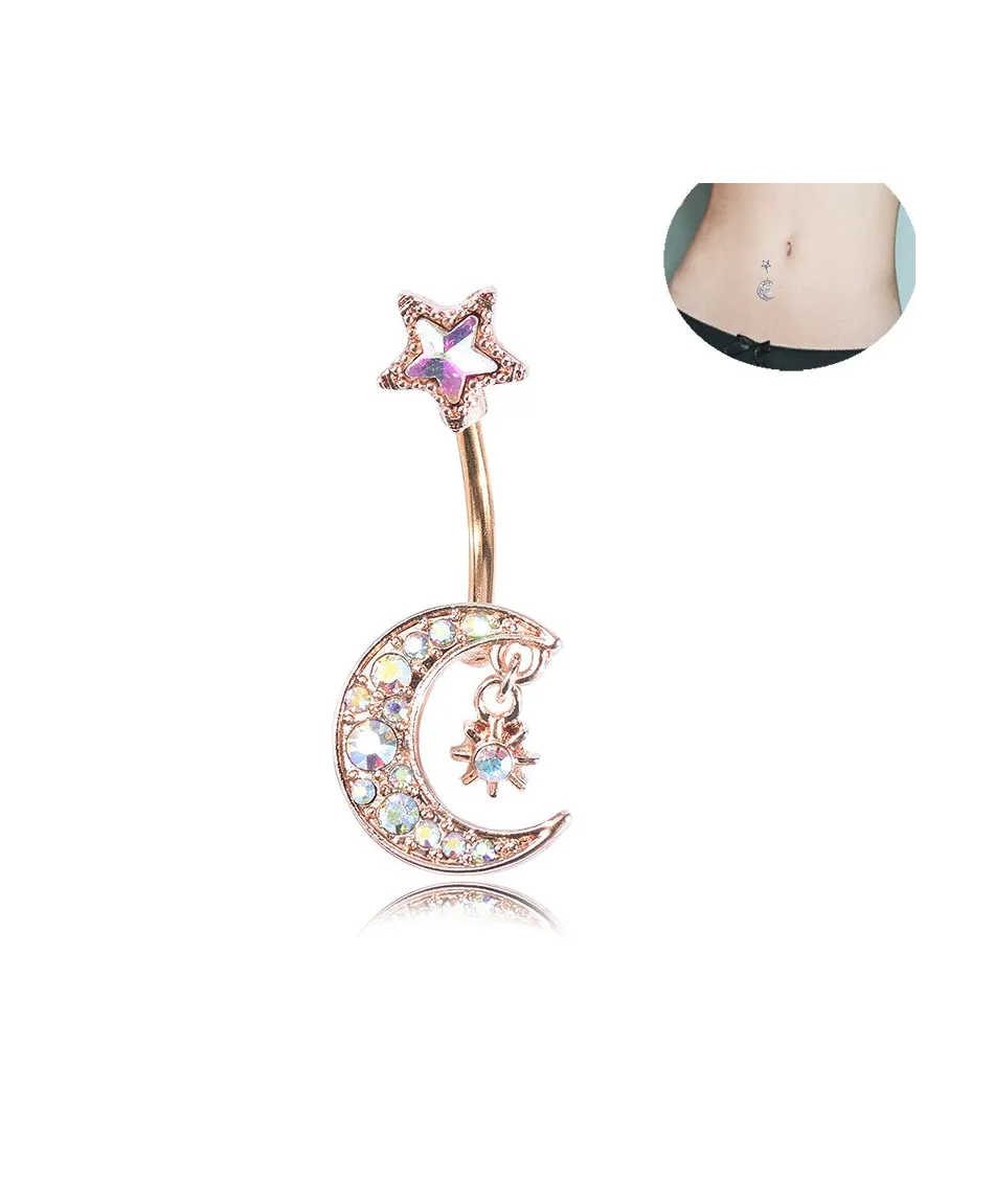 Kolczyki do pępka księżyce
