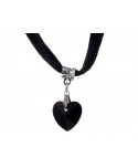 Choker czarny na tasiemce z sercem Choker czarny na tasiemce z sercem