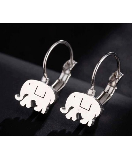 Kolczyki stal słoniki na biglu