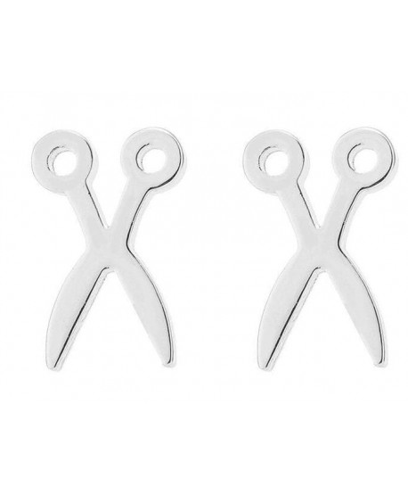 Kolczyki stal srebrne nożyczki