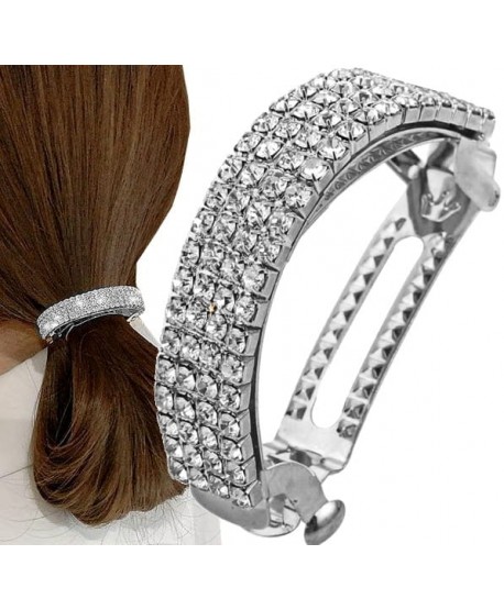 Spinka do włosów automatyczna okrągła dżetowa