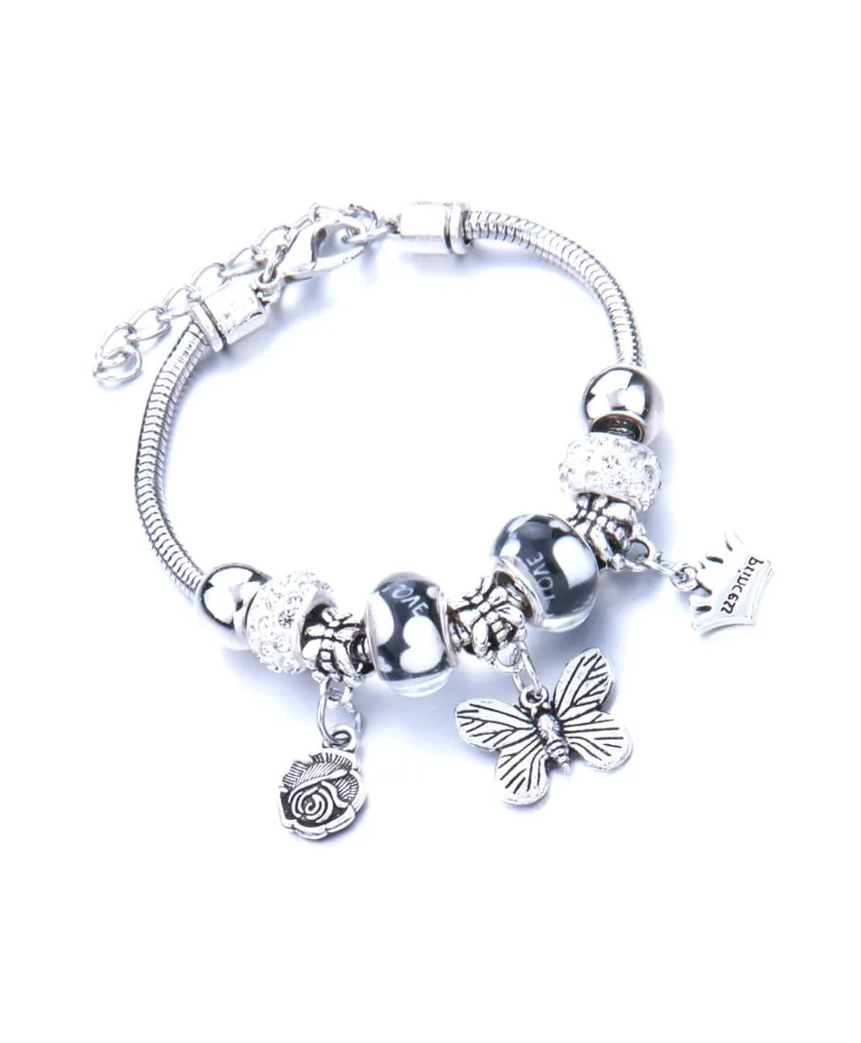 Bransoletka srebrna modułowa różne wzory