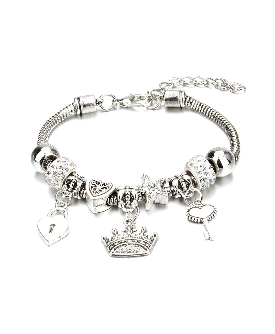 Bransoletka srebrna modułowa różne wzory