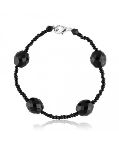 Bransoletka z czarnej szlifowanej perły