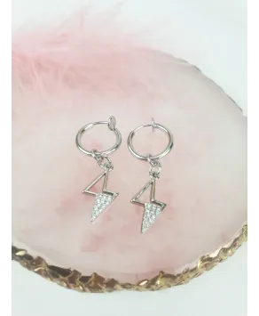 Klipsy kółeczka srebrne z zawieszkami