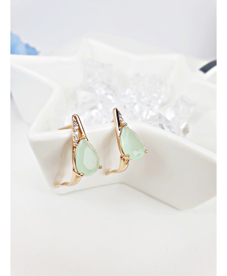 Kolczyki stal wiosenne róż i mięta